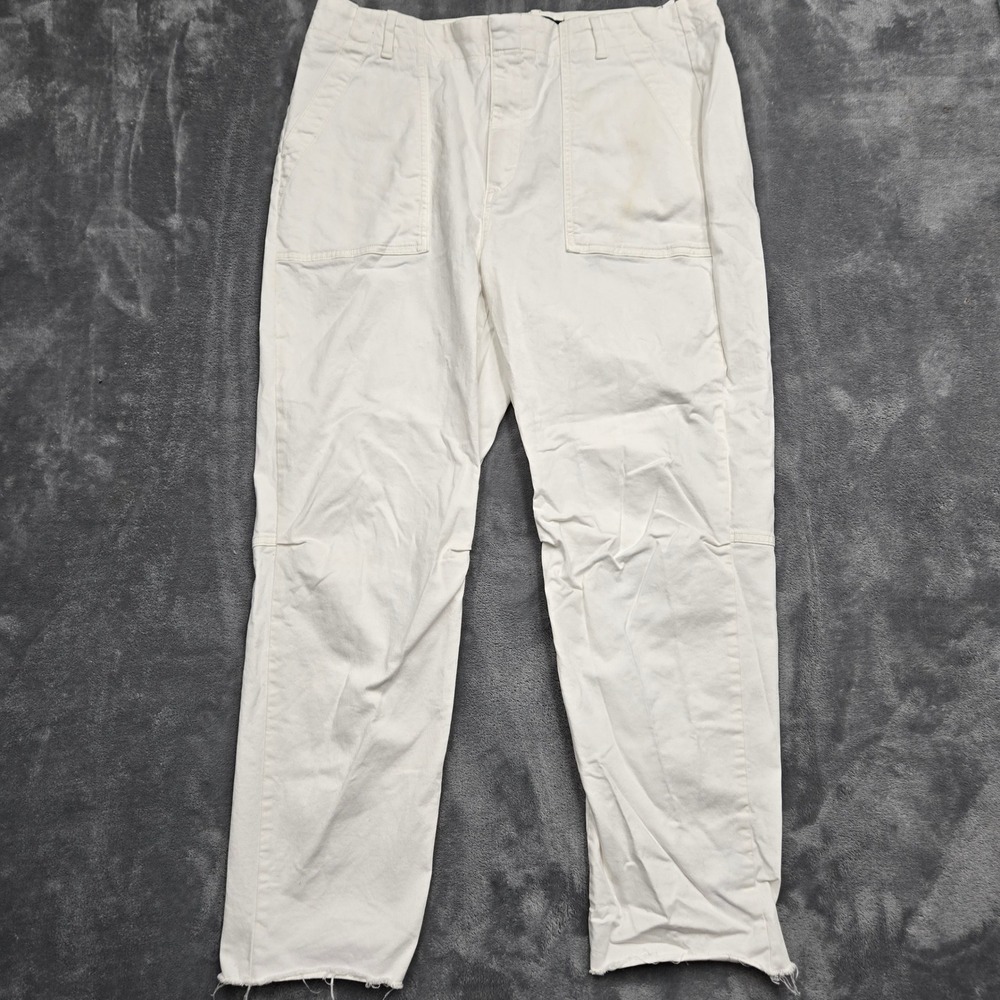 Banana Republic Girlfriend Authentic Chino White Utility Pants Womens Size 14